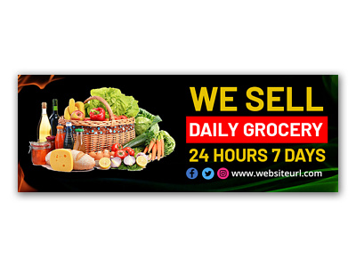 Daily Grocery Shop Facebook Banner Page Cover banner banner ads daily grocery shop design facebook cover fb cover fb cover post food delivery shop fb cover graphic design ig banner shopping fb cover social media banner web ads