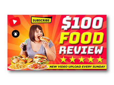 Food vlogger Youtube Video Thumbnail Design