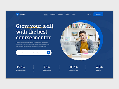 Online e-learning platform hero section