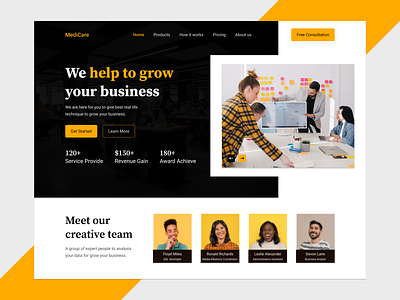 Creative Agency Website - Hero Section creative agency creative agency website digital agency digital agency website header header design hero design hero section odama ofspace orix digital agency ui ui design ui designer uidesign uiux web design