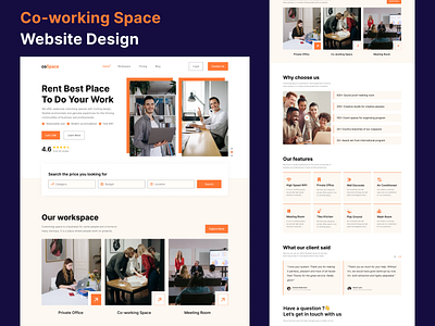 Co-working Space Website Design by Abdul Khaleque on Dribbble