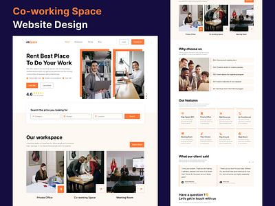 Co-working Space Website Design branding co working co working space coworking coworking space coworking website creative agency digital agency office sharing ofspace co working startup ui web design