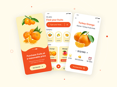 Online store fruits order mobile app design