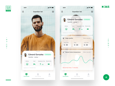 智能睡眠监测APP-Smart Sleep Monitoring APP app design ui