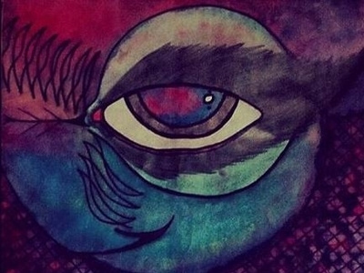 The Eye that sees beyond the light abstact art design illustration painting water colors