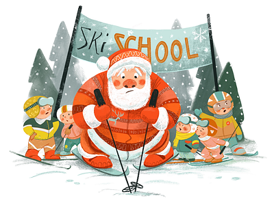 Merry Xmas, Dribbblers! childrens books childrens illustration christmas santa claus