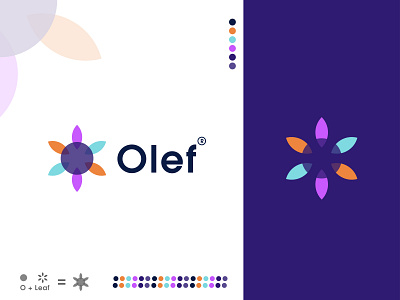 Olef Logo | Letter O + Leaf Symbol branding colorful creative logo leaf letter o lettering logoart minimal minimalist natural brand identity oil olef symbol