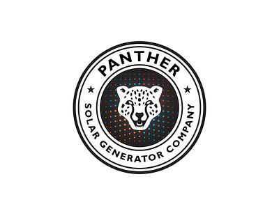 Panther Solar Generator Logo Design badge design badge logo creative logo mascot logo panther panther logo red solar solar logo vintage logo