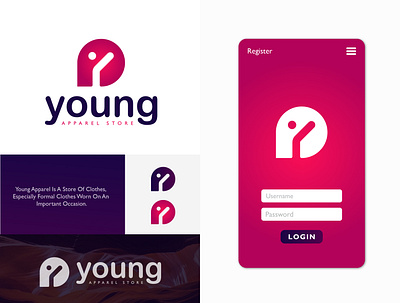 Letter Y young apparel store logo | App adult apparel boy branding girl icon identity isolated lettering logo logo design logomark logos person store logo symbol teenage together young youth