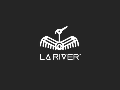 LA River Logo custom egret hieroglyph illustrator la la river los angeles petroglyph phoenix semiotics symbol typography