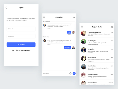 Chat app chat dribbble login message