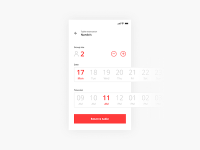 Restaurant table reservation app.