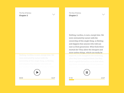 Audiobook player concept. app app design audiobook audiobooks clean flat ios minimal mobile mobile app mobile design mobile ui player player ui simple ui uiux ux yellow yellows