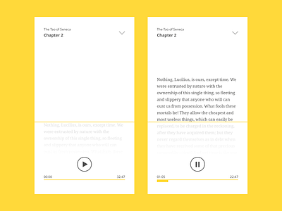 Audiobook player concept.
