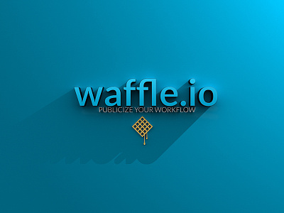 3D Banner 3d extrusion logo long shadow waffle