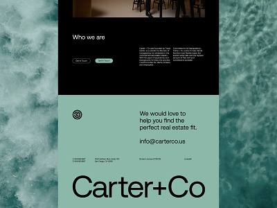 Carter + Co | Webflow build footer kinetic marketing site real estate video webflow