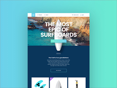 Epic Boards ecommerce gradient sketch surfboard