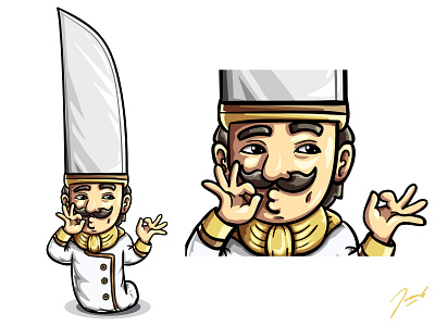 Cooking Master branding cartoon chef culinary delicious design expression food fun icon illustration knife logo mascot vector