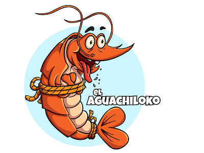 El Aguachiloko art branding cartoon commission crazy culinary cute design digital drawing fantasy food icon illustration logo mascot seafood shrimp vector work