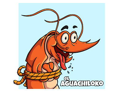 El Aguachiloko - Logo Design (Close Up) art branding business cartoon commission culinary cute design digital drawing food hungry icon illustration logo mascot seafood shrimp vector