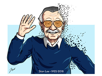 Stan Lee Tribute art cartoon comic design drawing fanart icon illustration marvel mascot tribute vector
