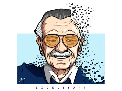 Stan Lee Tribute cartoon comic design drawing fanart icon illustration marvel mascot tribute vector
