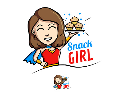Snack Girl cartoon design digital drawing food icon illustration logo mascot vector