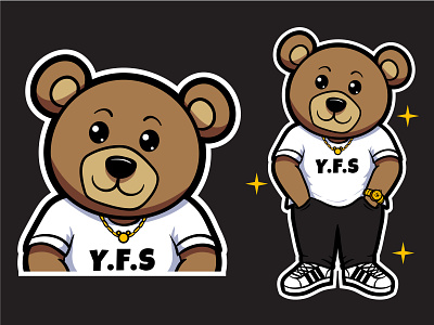 Cute Teddy Bear branding cartoon commission design drawing icon illustration logo mascot vector