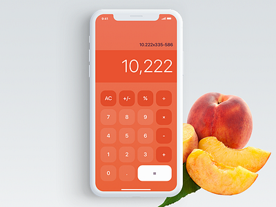 Calculator UI app calculator calculator app calculator ui challange concept daily ui design ios iphone numbers peach ui