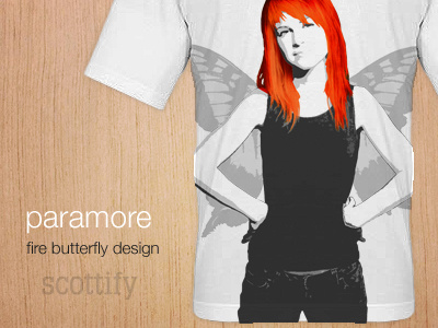 Paramore T-Shirt Design butterfly paramore red