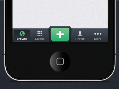 iPhone Nav app bottom dark green icons ios iphone nav