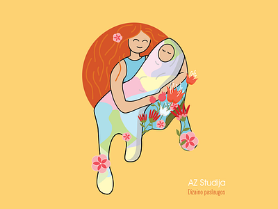 Mothers Day baby design illustration illustrator mother motherandbaby mothers day spring