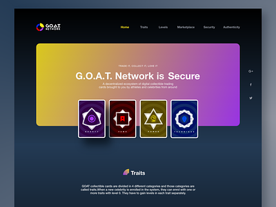 GOAT blockchain creative design free goat homepage illustration landing page network ui ux web design