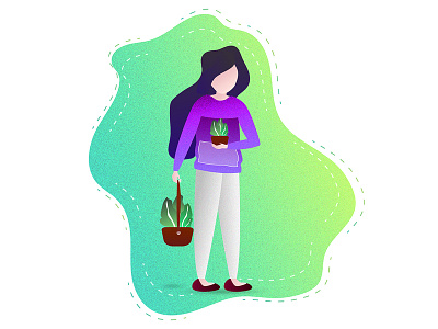 Plant character character art charecter design design free freetime girl illustration illustrator nature nature love photoshop plant plant lady