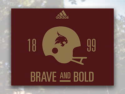 2016 Brave and Bold Bobcats Football TShirt Concept adidas collegiate concept football higher ed t shirt txst txstate