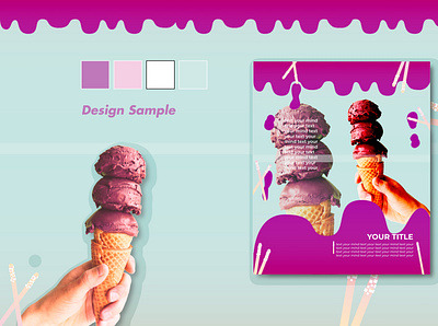 Mockup Ice Cream Flyer adobe illustrator advertise advertisement advertising advertising design design illustation mockup mockup design mockup template template template design vector