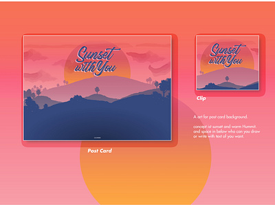 Mockup Postcard Sunset With You adobe illustrator advertise design illustation mockup mockup design postcard poster template template design vector