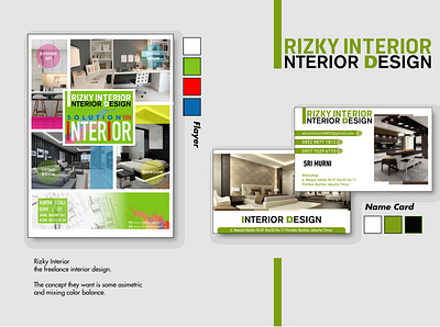 Advertising Design - Rizki Interior adobe illustrator advertisement advertising advertising design design flyer flyer design illustation illustration namecard namecard design vector