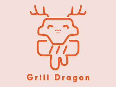 Grill Dragon logo lineart