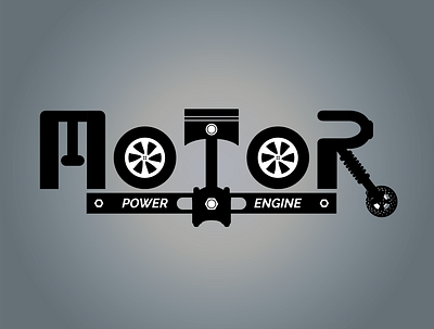 MOTOR adobe illustrator car design engine illustation illustration logo logo design motor motorcycle piston power vector wheel