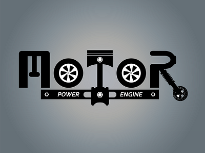 MOTOR adobe illustrator car design engine illustation illustration logo logo design motor motorcycle piston power vector wheel