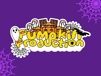 Pumpkin Production ghost graphic design halloween inktober logo october spooky trickortreat