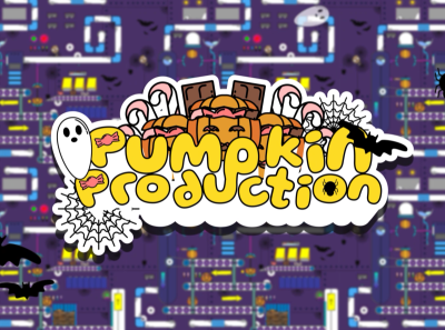 Pumpkin Production - animate animation bat branding ghost graphic design halloween inktober logo motion graphics october pumpkin spider