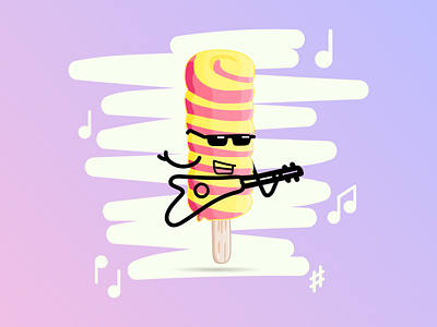 Banana Stage adobe illustrator banana cream design graphic design guitar ice iceream illustation illustration logo logo design music stage