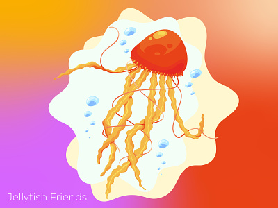 Jellyfish Friends 2 adobe illustrator art colorful creative design graphic design idea illustation illustration jellyfish liquid vector vectorart