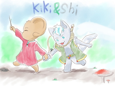 Kikiandshi art charachter design krita shin watercolor art