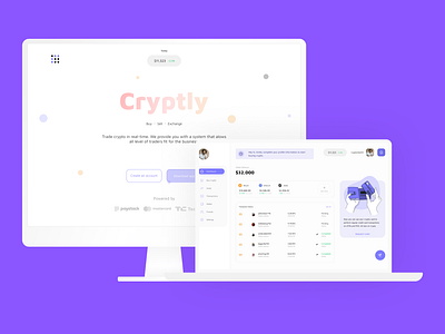 Cryply web app bitcoin crypto cryptocurrency design fintech mobile uidesign uiux wallet website