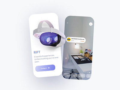 Rift Virtual Reality Shoping App branding design illustration logo mobile ui uidesign uiux ux website