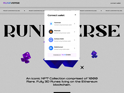 RuneVerse: A RuneChain metaverse blockchain dao defi games landing metaverse uidesign uiux website