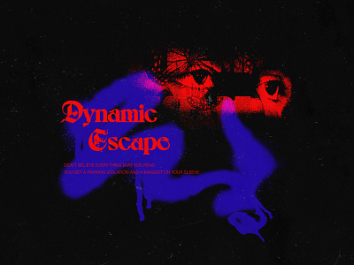 Dynamic Escape abstract art branding design flat gradient grain illustration layout music noise photo red texture typography